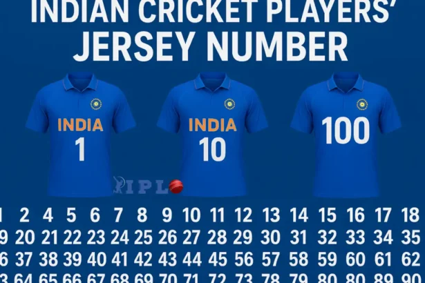 Indian Cricket Player's Jersey Number from 1 to 100