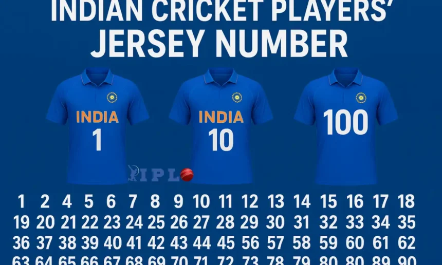 Indian Cricket Player's Jersey Number from 1 to 100